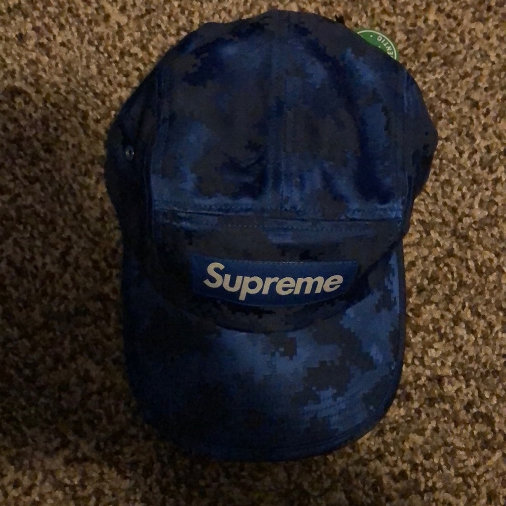 Supreme satin Digi Camo cap in Royal!